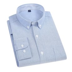 画像10: メンズオックスフォードシャツ 日系カジュアル 長袖 綿 100% スリムフィット ボックスカラー  アウター風ブラウス (10)