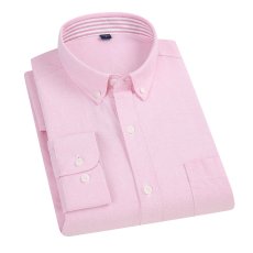 画像9: メンズオックスフォードシャツ 日系カジュアル 長袖 綿 100% スリムフィット ボックスカラー  アウター風ブラウス (9)