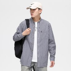 画像2: メンズギンガムチェックシャツ 綿 100% 長袖 スリムフィット 春秋カジュアル 通気性抜群 洗濯機対応 (2)