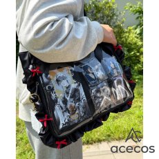 画像13: 痛バッグ　リボン　大容量　トートバッグ　ショルダーバッグ　推し活バッグ　うちわ収納　A4対応　通勤　通学　学生　レディース　痛バ　推しバッグ　かわいい (13)
