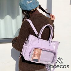 画像13: 痛バッグ　大容量　うちわ収納対応　トートバッグ　ショルダーバッグ　推し活バッグ　通勤　通学　A4対応　レディース　学生　手提げ　肩掛け　痛バ　推しバッグ　かわいい (13)