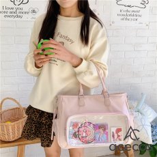 画像14: 痛バッグ　大容量　うちわ収納対応　トートバッグ　ショルダーバッグ　推し活バッグ　通勤　通学　A4対応　レディース　学生　手提げ　肩掛け　痛バ　推しバッグ　かわいい (14)