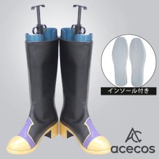 画像1: ツイステッドワンダーランド　風　オクタヴィネル寮　フロイド・リーチ　Floyd Leech　式典服（SR）　コスプレ靴　コスプレブーツ　靴用品 (1)