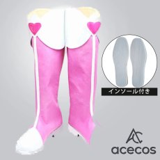 画像1: ドキドキ!プリキュア　風　相田マナ(キュアハート)　戦闘服　コスプレ靴　コスプレブーツ　靴用品 (1)