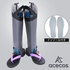 画像1: 原神　風　げんしん　散兵　ファデュイ　スカラマシュ　Scaramouche　コスプレ靴　コスプレブーツ　靴用品 (1)