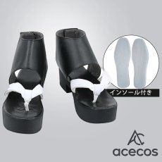 画像1: 原神　風　げんしん　稲妻　桐生万葉　コスプレ靴　コスプレブーツ　靴用品 (1)