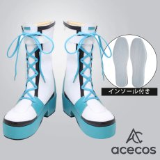 画像1: プロジェクトセカイ カラフルステージ！ feat. 初音ミク　風　白石杏　コスプレ靴　コスプレブーツ　靴用品 (1)