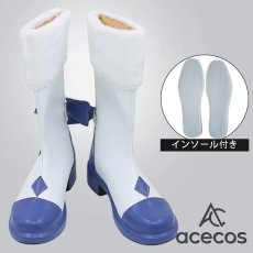 画像1: VOCALOID　風　氷枝の精霊姫 雪ミク2021　コスプレ靴　コスプレブーツ　靴用品 (1)