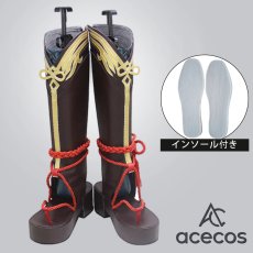 画像1: 原神(げんしん)　風　鹿野院平蔵　コスプレ靴　コスプレブーツ　靴用品 (1)