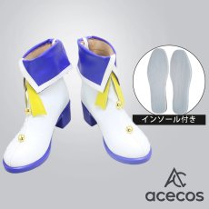 画像1: ブルーアーカイブ　風　阿慈谷ヒフミ　コスプレ靴　コスプレブーツ　靴用品 (1)