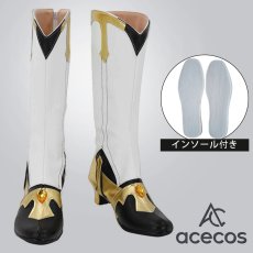 画像1: 原神(げんしん)　風　行秋(ゆくあき)　コスプレ靴　コスプレブーツ　靴用品 (1)