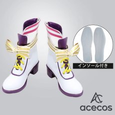 画像1: プリパラ　風　スーパーサイリウムコーデ　紫京院ひびき　コスプレ靴　コスプレブーツ　靴用品 (1)