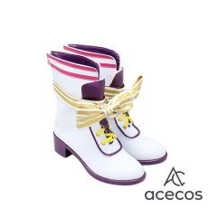 画像4: プリパラ　風　スーパーサイリウムコーデ　紫京院ひびき　コスプレ靴　コスプレブーツ　靴用品 (4)