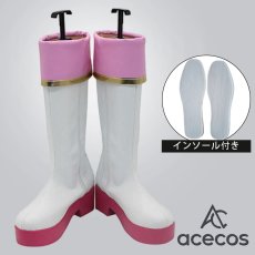 画像1: ウマ娘プリティーダービー　風　サクラローレル　勝負服　コスプレ靴　コスプレブーツ　靴用品 (1)