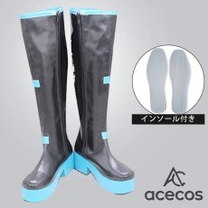画像1: VOCALOID　風　初音ミク　公式衣装(標準)　コスプレ靴　コスプレブーツ　靴用品 (1)