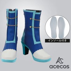 画像1: アイカツ!　風　霧矢あおい　ブルートルテ　コスプレ靴　コスプレブーツ　靴用品 (1)