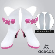 画像1: Go！プリンセスプリキュア　風　春野はるか　キュアフローラ　変身後　コスプレ靴　コスプレブーツ　靴用品 (1)