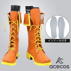 画像1: VOCALOID　風　鏡音リン　学パロ(学生服)　コスプレ靴　コスプレブーツ　靴用品 (1)