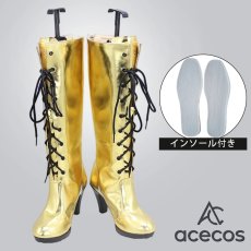 画像1: VOCALOID　風　巡音ルカ　公式衣装(標準)　コスプレ靴　コスプレブーツ　靴用品 (1)