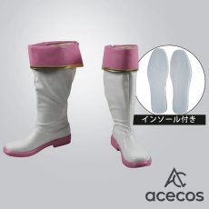 画像1: ウマ娘プリティーダービー　風　サクラローレル　勝負服　コスプレ靴　コスプレブーツ　靴用品 (1)