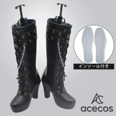 画像1: アイカツ!　風　藤堂ユリカ　ブロックチェック　コスプレ靴　コスプレブーツ　靴用品 (1)