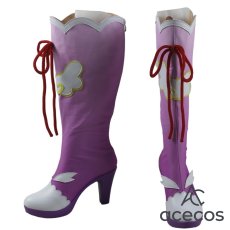 画像2: アイカツ!　風　紫吹蘭　コスプレ靴　コスプレブーツ　靴用品 (2)