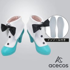 画像1: VOCALOID　風　初音ミク　BiCute Bunnies　白バニー姿　コスプレ靴　コスプレブーツ　靴用品 (1)