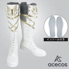 画像1: ツイステッドワンダーランド　風　シルバー（Silver）　夜明けの甲冑　コスプレ靴　コスプレブーツ　靴用品 (1)