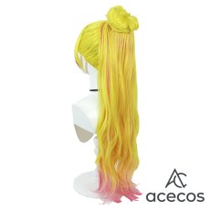 画像3: Go!プリンセスプリキュア　風　春野はるか(キュアフローラ)　変身後　コスプレウィッグ　鬘　かつら (3)