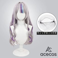 画像1: バーチャルYouTuber　風　Vtuber　紫咲シオン　ゲーミング衣装　コスプレウィッグ　鬘　かつら (1)