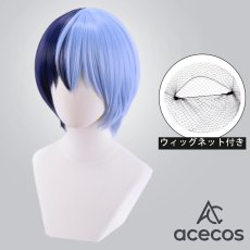 画像1: プロジェクトセカイ カラフルステージ！ feat. 初音ミク　風　青柳冬弥　コスプレウィッグ　鬘　かつら (1)