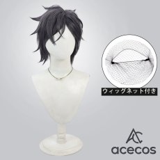 画像1: 刀剣乱舞　風　明石国行　正装　コスプレウィッグ　鬘　かつら (1)