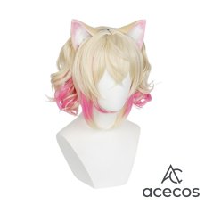 画像4: バーチャルYouTuber　風　VTuber　Mococo Abyssgard(モココ・アビスガード)　正月衣装　コスプレウィッグ　鬘　かつら (4)
