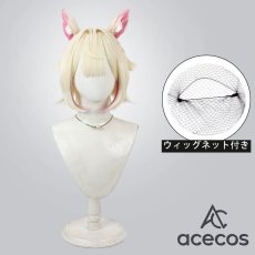 画像1: バーチャルYouTuber　風　VTuber　Mococo Abyssgard(モココ・アビスガード)　カジュアル衣装　コスプレウィッグ　鬘　かつら (1)