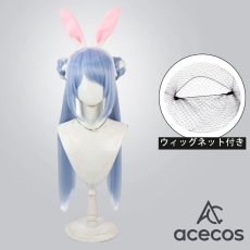画像1: バーチャルYouTuber　風　VTuber　兎田ぺこら　ペキョンシー　コスプレウィッグ　鬘　かつら (1)