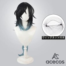画像1: IdentityV 第五人格　風　白黒無常(范無咎)　6周年　コスプレウィッグ　鬘　かつら (1)