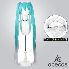 画像1: VOCALOID　風　初音ミク　レーシングミク 2025Ver.　コスプレウィッグ　鬘　かつら (1)