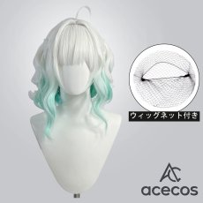 画像1: バーチャルYouTuber　風　VTuber　Mint Fantome(ミント・ファントーム)　コスプレウィッグ　鬘　かつら (1)